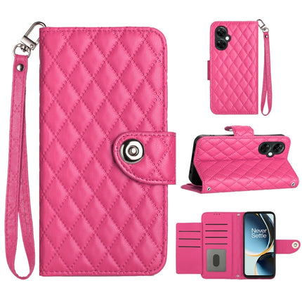 Rhombic Texture Flip Leather Phone Case with Lanyard, For OnePlus 12R, For OnePlus 12 5G Global, For OnePlus CE 3 Lite 5G / Nord N30, For OnePlus Nord CE3