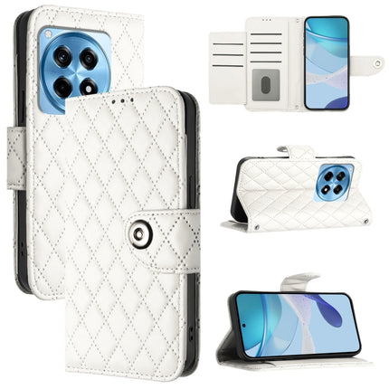 Rhombic Texture Flip Leather Phone Case with Lanyard, For OnePlus 12R, For OnePlus 12 5G Global, For OnePlus CE 3 Lite 5G / Nord N30, For OnePlus Nord CE3