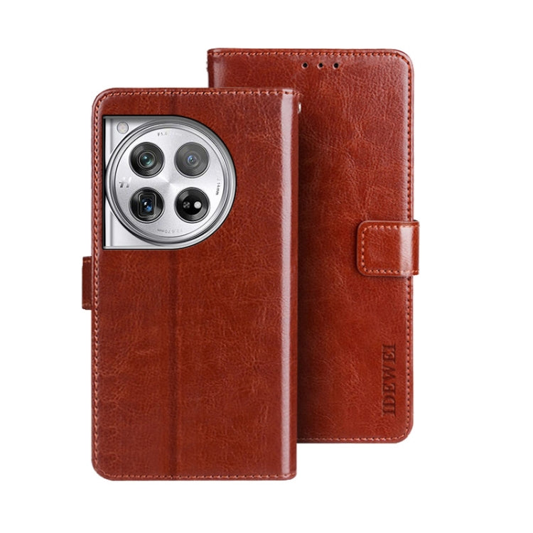 idewei Crazy Horse Texture Leather Phone Case, For OnePlus 13R, For OnePlus 12R, For OnePlus 12