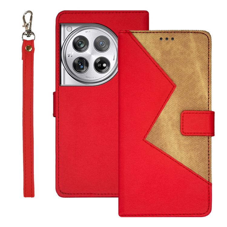 idewei Two-color Splicing Leather Phone Case, For OnePlus 13R, For OnePlus 12R, For OnePlus 12