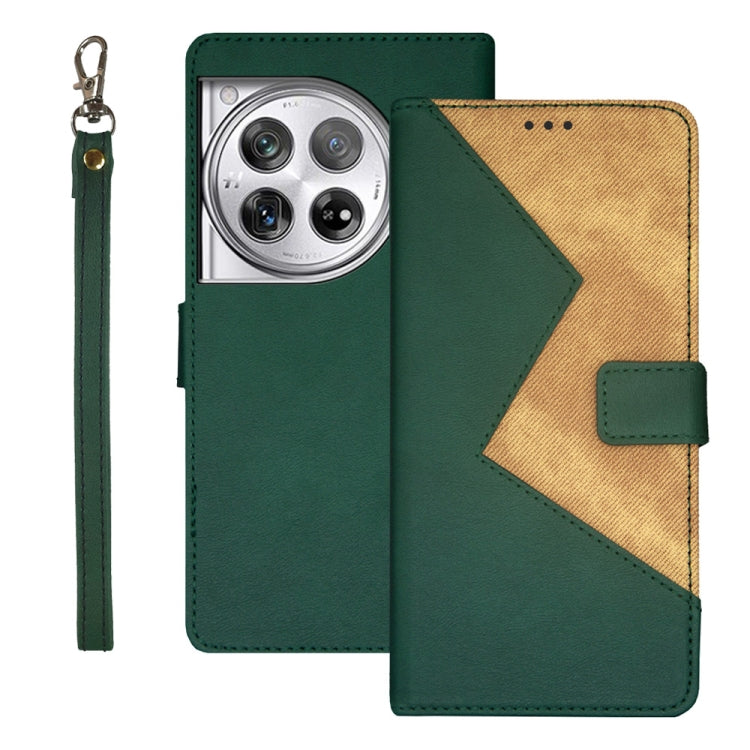 idewei Two-color Splicing Leather Phone Case, For OnePlus 13R, For OnePlus 12R, For OnePlus 12