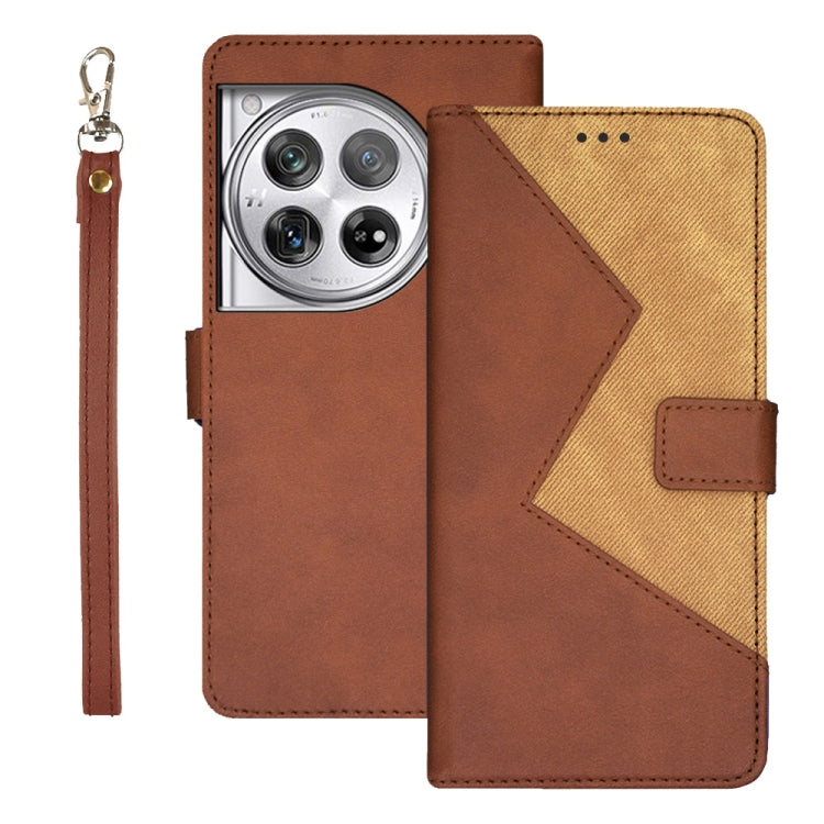idewei Two-color Splicing Leather Phone Case, For OnePlus 13R, For OnePlus 12R, For OnePlus 12