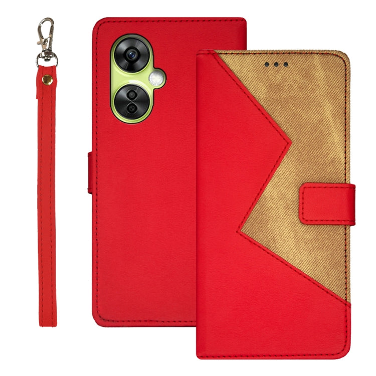 idewei Two-color Splicing Leather Phone Case, For OnePlus Nord CE 3 Lite