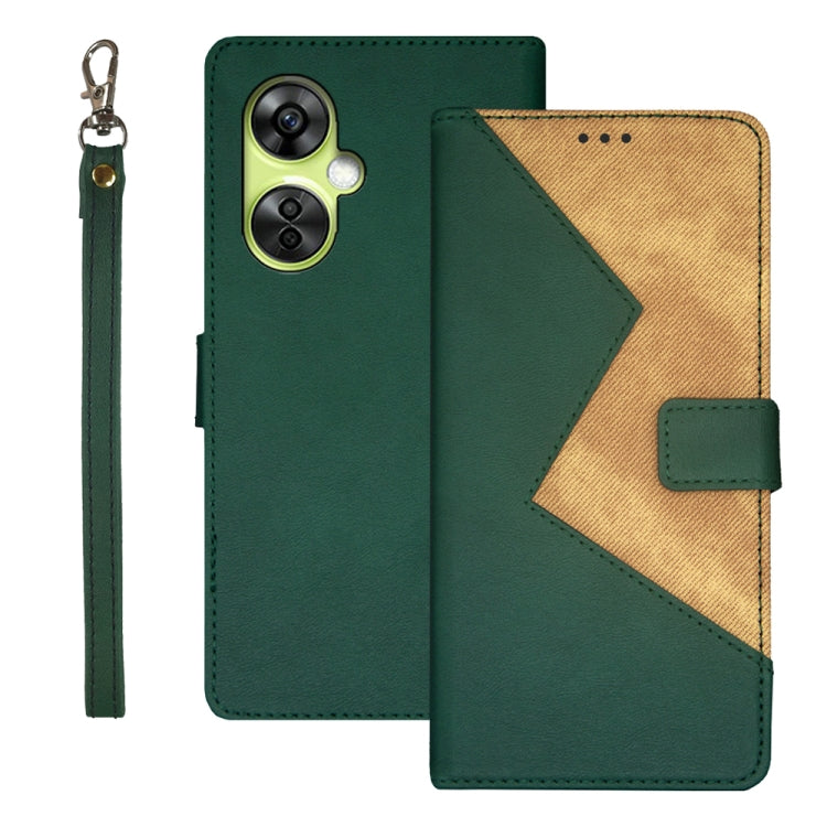 idewei Two-color Splicing Leather Phone Case, For OnePlus Nord CE 3 Lite