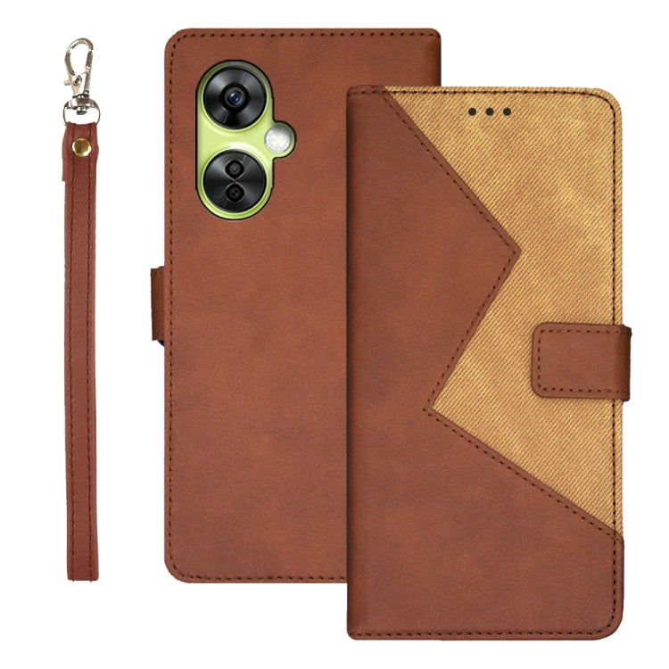 idewei Two-color Splicing Leather Phone Case, For OnePlus Nord CE 3 Lite
