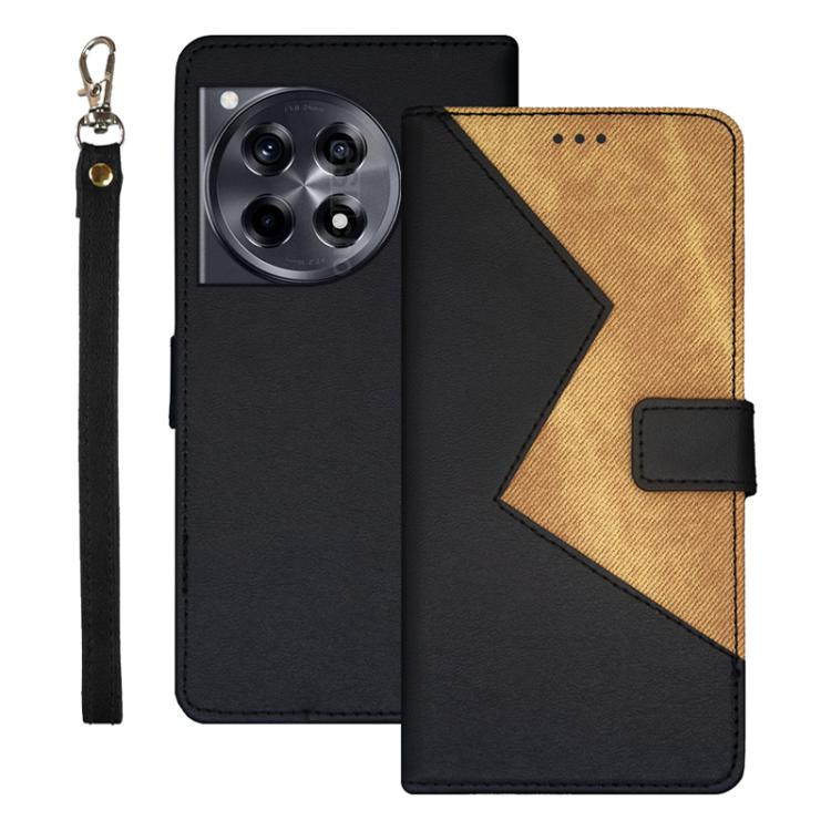 idewei Two-color Splicing Leather Phone Case, For OnePlus 13R, For OnePlus 12R, For OnePlus 12