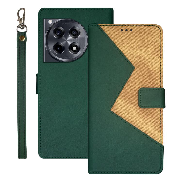 idewei Two-color Splicing Leather Phone Case, For OnePlus 13R, For OnePlus 12R, For OnePlus 12