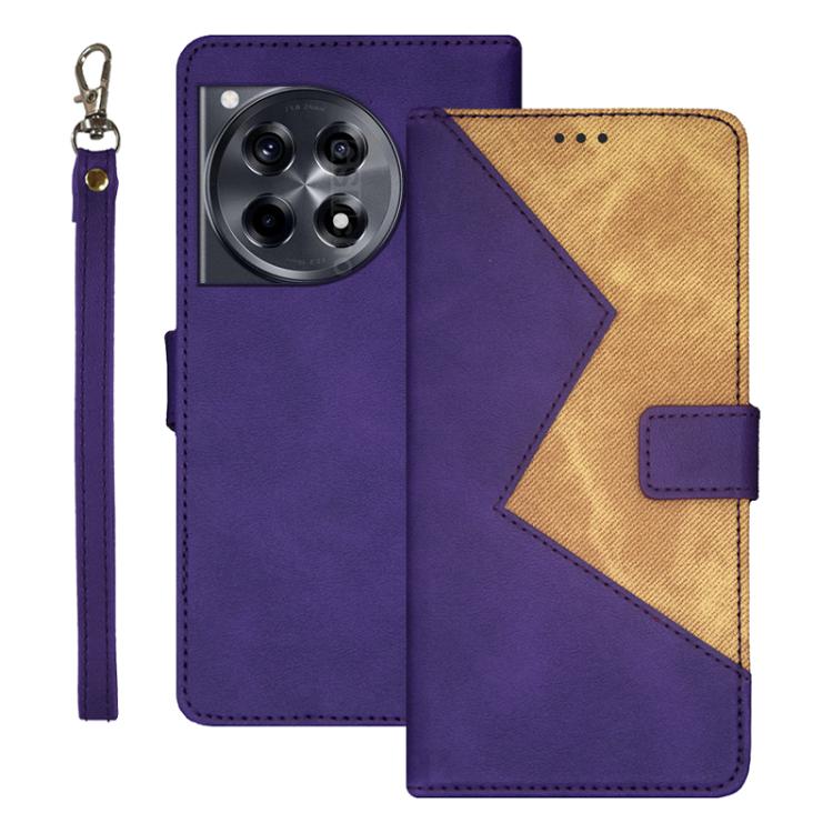 idewei Two-color Splicing Leather Phone Case, For OnePlus 13R, For OnePlus 12R, For OnePlus 12