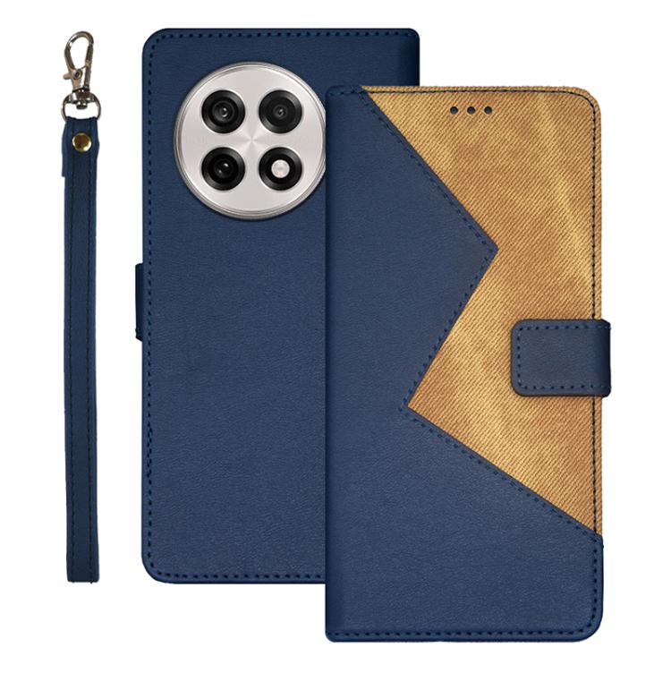 idewei Two-color Splicing Leather Phone Case, For OnePlus 13R, For OnePlus 12R, For OnePlus 12