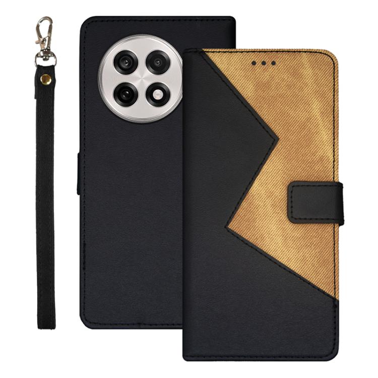 idewei Two-color Splicing Leather Phone Case, For OnePlus 13R, For OnePlus 12R, For OnePlus 12