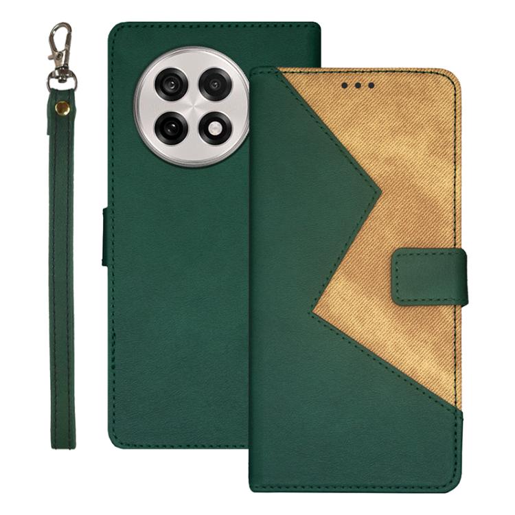 idewei Two-color Splicing Leather Phone Case, For OnePlus 13R, For OnePlus 12R, For OnePlus 12