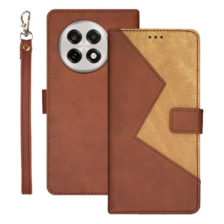 idewei Two-color Splicing Leather Phone Case, For OnePlus 13R, For OnePlus 12R, For OnePlus 12