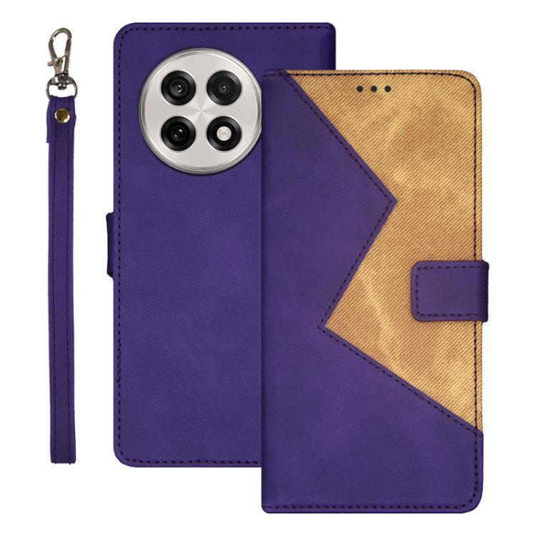 idewei Two-color Splicing Leather Phone Case, For OnePlus 13R, For OnePlus 12R, For OnePlus 12