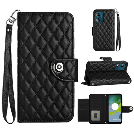 Rhombic Texture Flip Leather Phone Case with Lanyard, For Motorola Moto E13, For Motorola Moto G73, For Motorola Edge+ 2023, For Motorola Moto G 5G 2023