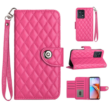 Rhombic Texture Flip Leather Phone Case with Lanyard, For Motorola Moto E13, For Motorola Moto G73, For Motorola Edge+ 2023, For Motorola Moto G 5G 2023