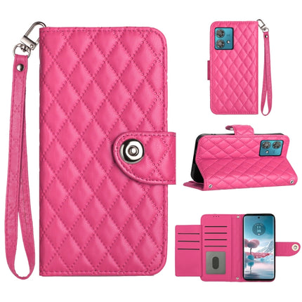 Rhombic Texture Flip Leather Phone Case with Lanyard, For Motorola Moto G54 Power, For Motorola Edge 40 Neo, For Motorola Moto G14, For Motorola Moto G Stylus 2023 4G