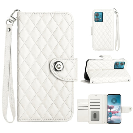 Rhombic Texture Flip Leather Phone Case with Lanyard, For Motorola Moto G54 Power, For Motorola Edge 40 Neo, For Motorola Moto G14, For Motorola Moto G Stylus 2023 4G