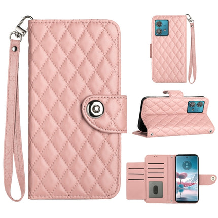 Rhombic Texture Flip Leather Phone Case with Lanyard, For Motorola Moto G54 Power, For Motorola Edge 40 Neo, For Motorola Moto G14, For Motorola Moto G Stylus 2023 4G