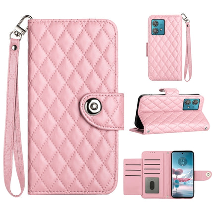 Rhombic Texture Flip Leather Phone Case with Lanyard, For Motorola Moto G54 Power, For Motorola Edge 40 Neo, For Motorola Moto G14, For Motorola Moto G Stylus 2023 4G