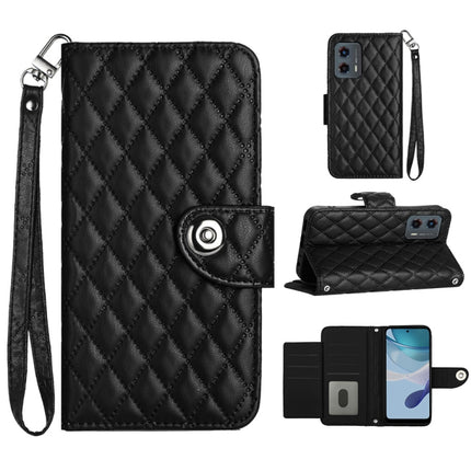 Rhombic Texture Flip Leather Phone Case with Lanyard, For Motorola Moto E13, For Motorola Moto G73, For Motorola Edge+ 2023, For Motorola Moto G 5G 2023