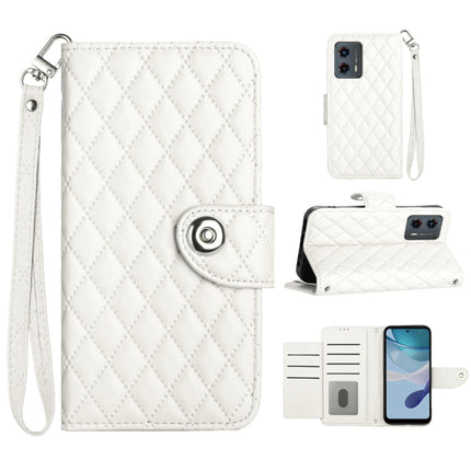 Rhombic Texture Flip Leather Phone Case with Lanyard, For Motorola Moto E13, For Motorola Moto G73, For Motorola Edge+ 2023, For Motorola Moto G 5G 2023