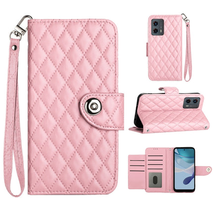 Rhombic Texture Flip Leather Phone Case with Lanyard, For Motorola Moto E13, For Motorola Moto G73, For Motorola Edge+ 2023, For Motorola Moto G 5G 2023