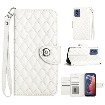 Rhombic Texture Flip Leather Phone Case with Lanyard, For Motorola Moto G04 / G24, For Motorola Moto G34, For Motorola Moto G Play 4G 2024, For Motorola Moto G Power 5G 2024