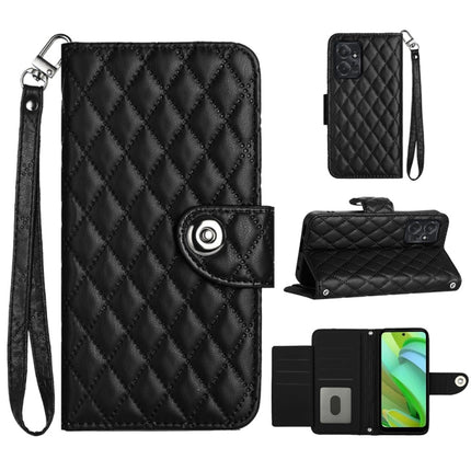 Rhombic Texture Flip Leather Phone Case with Lanyard, For Motorola Edge 40, For Motorola Moto G Power 2023, For Motorola Moto G Stylus 5G 2023, For Motorola Moto G53 / G23 / G13