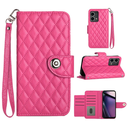 Rhombic Texture Flip Leather Phone Case with Lanyard, For Motorola Edge 40, For Motorola Moto G Power 2023, For Motorola Moto G Stylus 5G 2023, For Motorola Moto G53 / G23 / G13