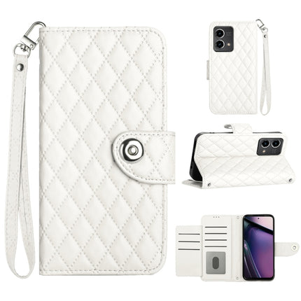 Rhombic Texture Flip Leather Phone Case with Lanyard, For Motorola Edge 40, For Motorola Moto G Power 2023, For Motorola Moto G Stylus 5G 2023, For Motorola Moto G53 / G23 / G13