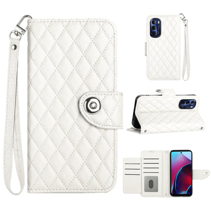 Rhombic Texture Flip Leather Phone Case with Lanyard, For Motorola Edge S30 / Moto G200 5G, For Motorola Moto G Stylus 5G 2022, For Motorola Moto G Stylus 4G 2022, For Motorola Moto E20 / E30 / E40