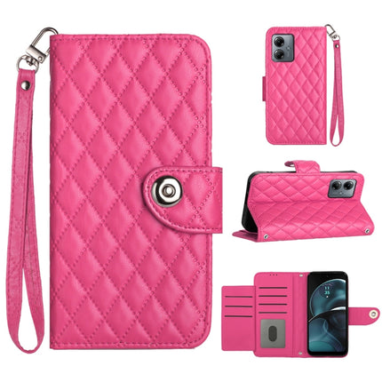 Rhombic Texture Flip Leather Phone Case with Lanyard, For Motorola Moto G54 Power, For Motorola Edge 40 Neo, For Motorola Moto G14, For Motorola Moto G Stylus 2023 4G