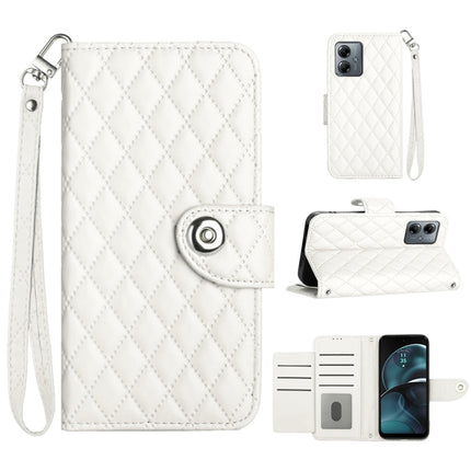 Rhombic Texture Flip Leather Phone Case with Lanyard, For Motorola Moto G54 Power, For Motorola Edge 40 Neo, For Motorola Moto G14, For Motorola Moto G Stylus 2023 4G