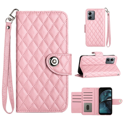 Rhombic Texture Flip Leather Phone Case with Lanyard, For Motorola Moto G54 Power, For Motorola Edge 40 Neo, For Motorola Moto G14, For Motorola Moto G Stylus 2023 4G