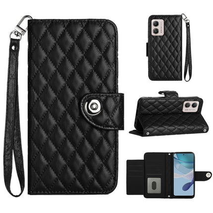 Rhombic Texture Flip Leather Phone Case with Lanyard, For Motorola Edge 40, For Motorola Moto G Power 2023, For Motorola Moto G Stylus 5G 2023, For Motorola Moto G53 / G23 / G13