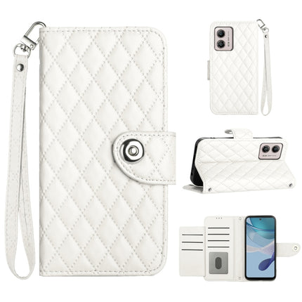 Rhombic Texture Flip Leather Phone Case with Lanyard, For Motorola Edge 40, For Motorola Moto G Power 2023, For Motorola Moto G Stylus 5G 2023, For Motorola Moto G53 / G23 / G13