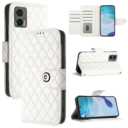 Rhombic Texture Flip Leather Phone Case with Lanyard, For Motorola Edge 30 Fusion, For Motorola Edge 30 Neo, For Motorola Moto G22 / E22s 4G Global, For Motorola Moto E32 India / E32s