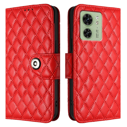 Rhombic Texture Flip Leather Phone Case with Lanyard, For Motorola Edge 40, For Motorola Moto G Power 2023, For Motorola Moto G Stylus 5G 2023, For Motorola Moto G53 / G23 / G13