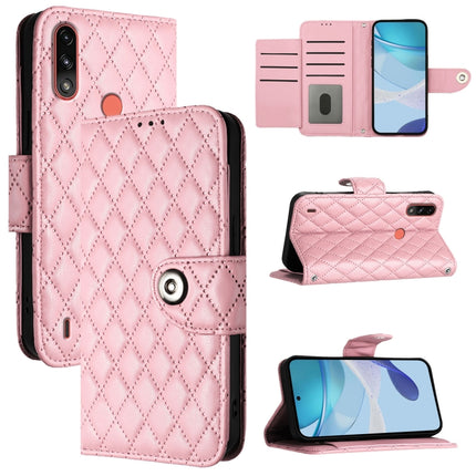 Rhombic Texture Flip Leather Phone Case with Lanyard, For Motorola Moto E7 Power, For Motorola One 5G Ace, For Motorola Moto G 5G 2020, For Motorola Moto G Power 2021