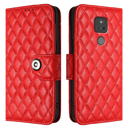 Rhombic Texture Flip Leather Phone Case with Lanyard, For Motorola Moto G Play 2021, For Motorola Moto G Stylus 2021 4G