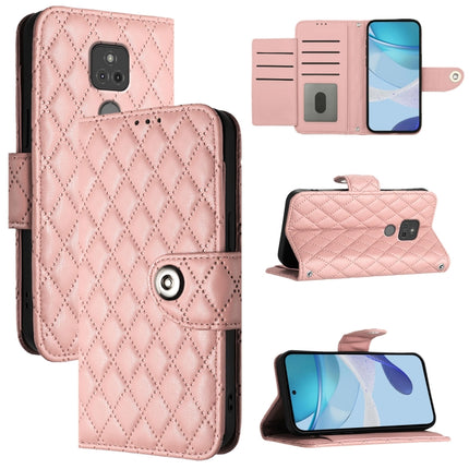 Rhombic Texture Flip Leather Phone Case with Lanyard, For Motorola Moto G Play 2021, For Motorola Moto G Stylus 2021 4G