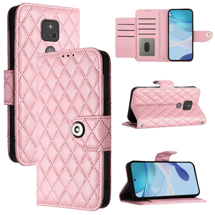Rhombic Texture Flip Leather Phone Case with Lanyard, For Motorola Moto G Play 2021, For Motorola Moto G Stylus 2021 4G