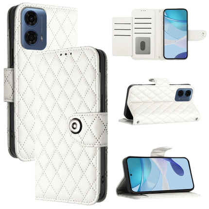 Rhombic Texture Flip Leather Phone Case with Lanyard, For Motorola Edge 50 Fusion, For Motorola Moto G24 Power India, For Motorola Moto G Play 5G 2024, For Motorola Moto G 5G 2024 Global