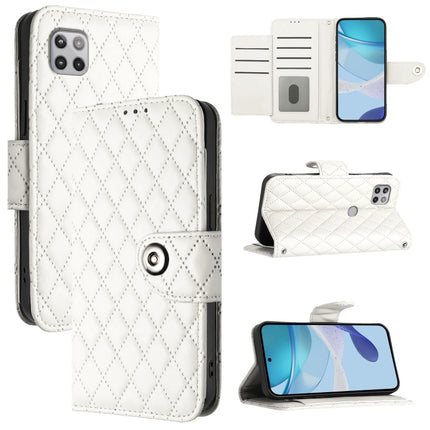 Rhombic Texture Flip Leather Phone Case with Lanyard, For Motorola Moto E7 Power, For Motorola One 5G Ace, For Motorola Moto G 5G 2020, For Motorola Moto G Power 2021