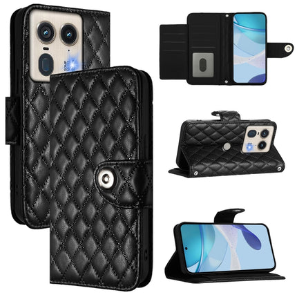 Rhombic Texture Flip Leather Phone Case with Lanyard, For Motorola Moto G05, For Motorola Moto G15, For Motorola Edge 50 5G Global, For Motorola Moto E14