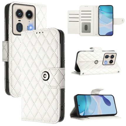 Rhombic Texture Flip Leather Phone Case with Lanyard, For Motorola Moto G05, For Motorola Moto G15, For Motorola Edge 50 5G Global, For Motorola Moto E14