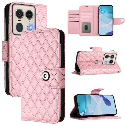 Rhombic Texture Flip Leather Phone Case with Lanyard, For Motorola Moto G05, For Motorola Moto G15, For Motorola Edge 50 5G Global, For Motorola Moto E14