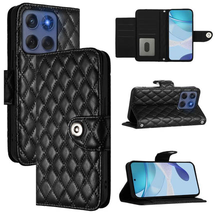 Rhombic Texture Flip Leather Phone Case with Lanyard, For Motorola Edge 60 Pro / 60s Pro 5G, For Motorola Edge 60 Fusion 5G Global, For Motorola Moto G Stylus 5G 2025, For Motorola Moto G15 / G15 Power