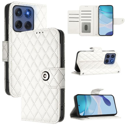 Rhombic Texture Flip Leather Phone Case with Lanyard, For Motorola Edge 60 Pro / 60s Pro 5G, For Motorola Edge 60 Fusion 5G Global, For Motorola Moto G Stylus 5G 2025, For Motorola Moto G15 / G15 Power