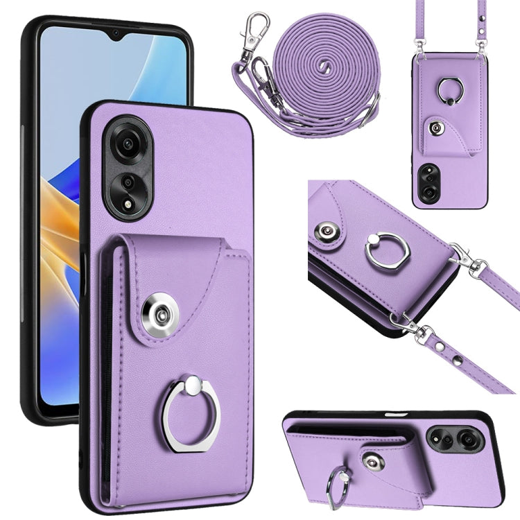 Organ Card Bag Ring Holder Phone Case with Long Lanyard, For OPPO Reno11 Pro Global, For OPPO A58/A58x/A1x/A2x, For OPPO A38 4G / A18 4G Global, For OPPO A58 4G Global